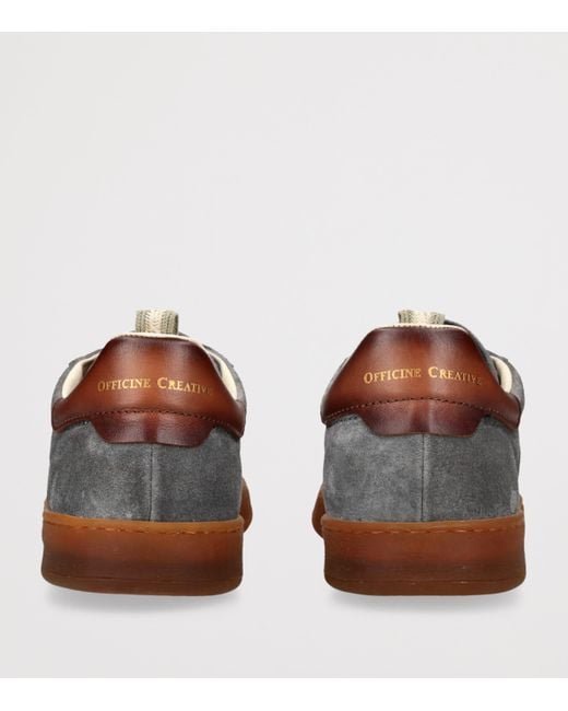 Officine Creative Brown Suede Militia Sneakers for men