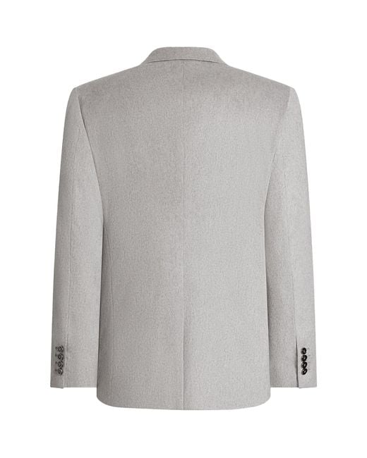 Dolce & Gabbana Gray Virgin Wool Double-Breasted Jacket for men