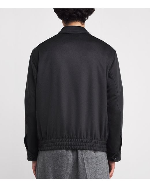 Lardini Black Cashmere-Wool Bomber Jacket for men