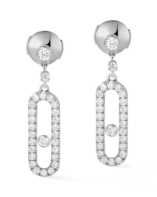 Messika White Gold And Diamond Move Uno Earrings