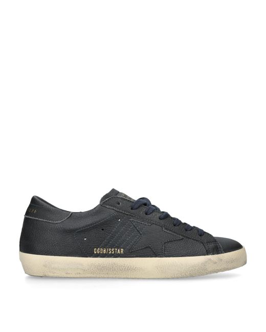 Golden Goose Deluxe Brand Blue Leather Super-Star Sneakers for men