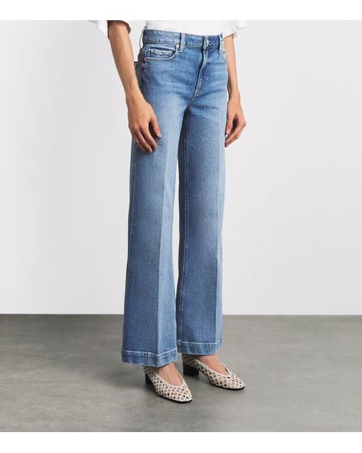 PAIGE Blue Leenah Wide-Leg Jeans