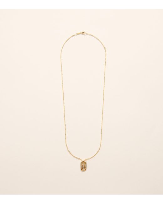 Suzanne Kalan Natural And Diamond Dog Tag Pendant Necklace