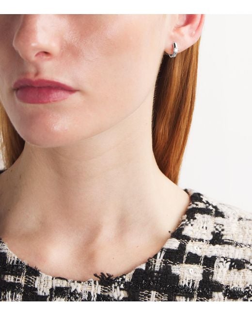 Anita Ko White And Diamond Huggie Earrings