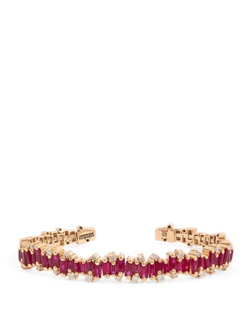 Suzanne Kalan Pink Diamond And Ruby Shimmer Audrey Bangle