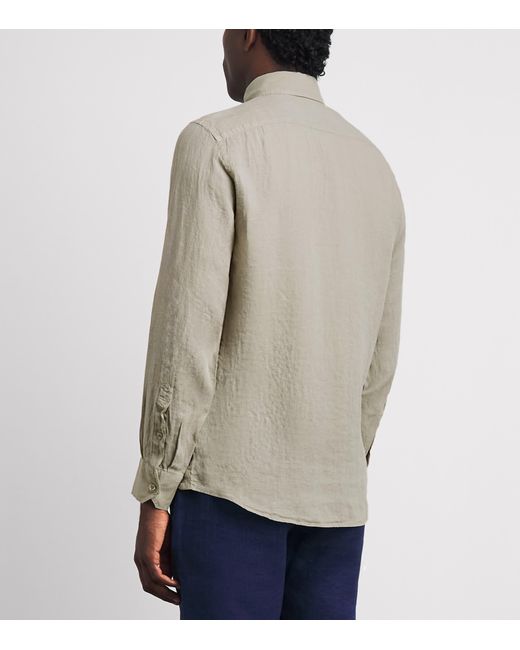 Frescobol Carioca Gray Linen Antonio Shirt for men
