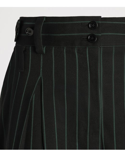 Dolce & Gabbana Black Wool-Blend Stripe Trousers