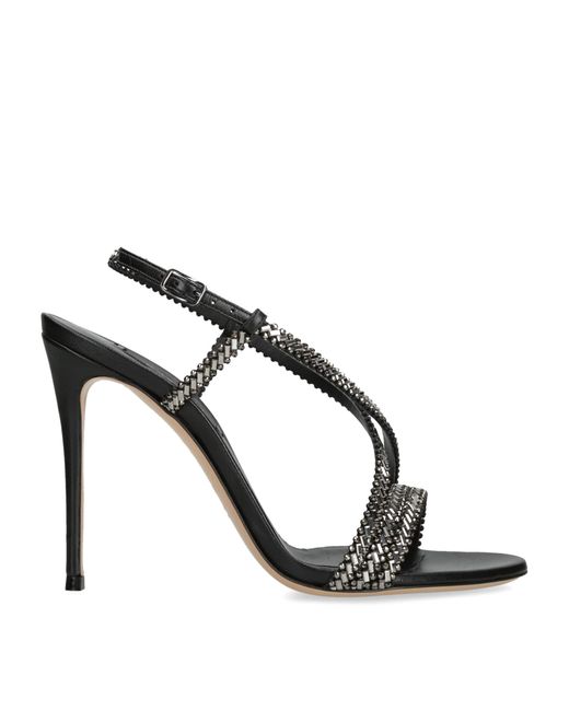 Casadei Black Leather Julia Josephine Heeled Sandals 110