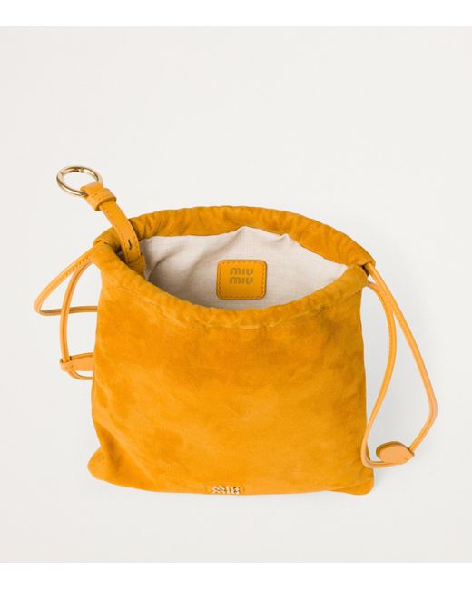 Miu Miu Yellow Suede Pouch