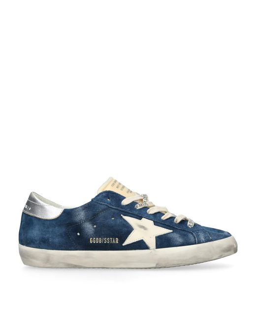 Golden Goose Deluxe Brand Blue Leather Super-Star Sneakers for men