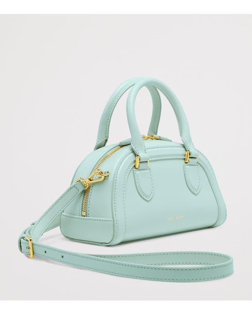 Alexander McQueen Blue Mini Leather Birdee Boston Cross-Body Bag