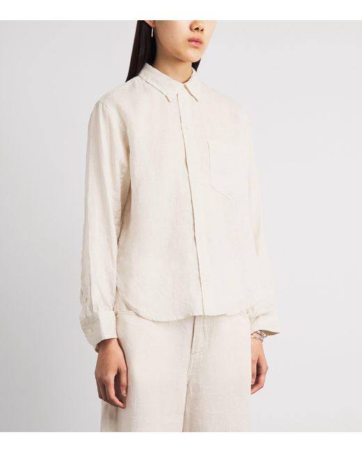 Citizens of Humanity White Linen Shrunken Kayla Shirt