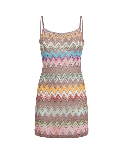 Missoni Multicolor Metallic-Thread Zigzag Mini Dress