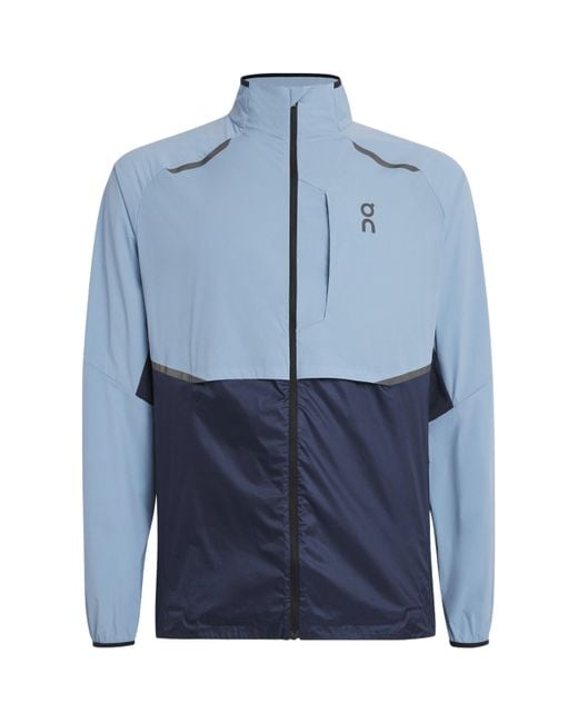 On Shoes Blue Packable Weather Jacket for men
