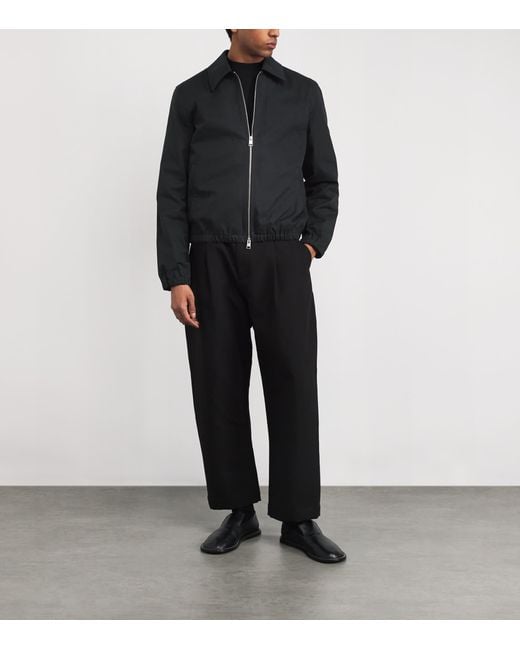AMI Black Cotton Zip-Up Jacket for men