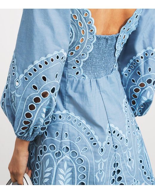 Charo Ruiz Cotton-Blend Esmare Mini Dress in Blue | Lyst