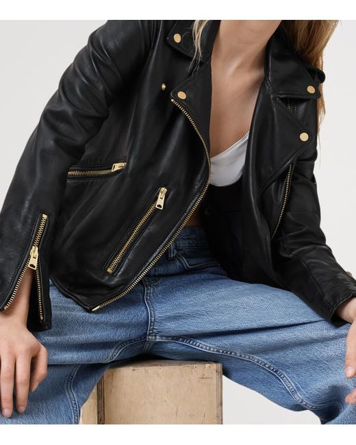 AllSaints Black Allsaints Balfern Leather Biker Jacket