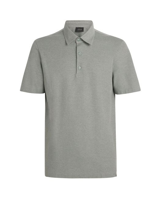 Brioni Gray Cotton Polo Shirt for men