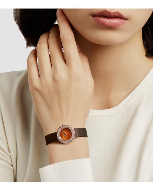 Graff Brown Rose Gold And Diamond Spiral Watch 23mm