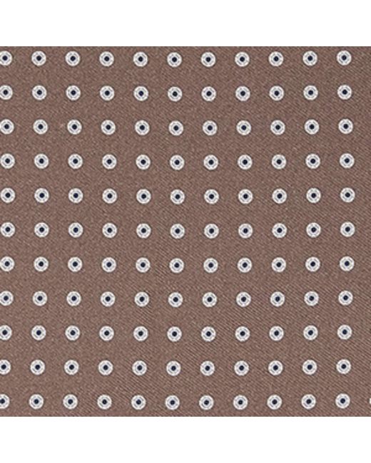 Canali Brown Silk Medallion Print Pocket Square for men