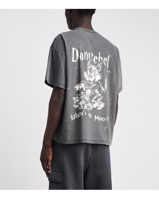 DOMREBEL Gray Cotton Collect T-Shirt for men