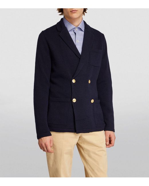 Polo Ralph Lauren Blue Cashmere Double-breasted Cardigan for men