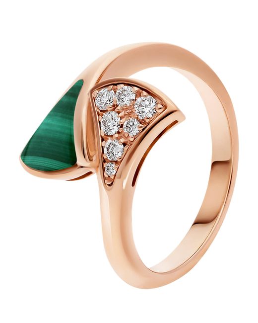 BVLGARI Metallic Diamond And Malachite Divas' Dream Ring