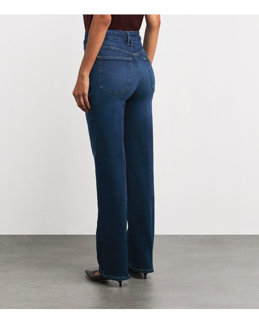 GOOD AMERICAN Blue Soft Tech Good True Straight Jeans