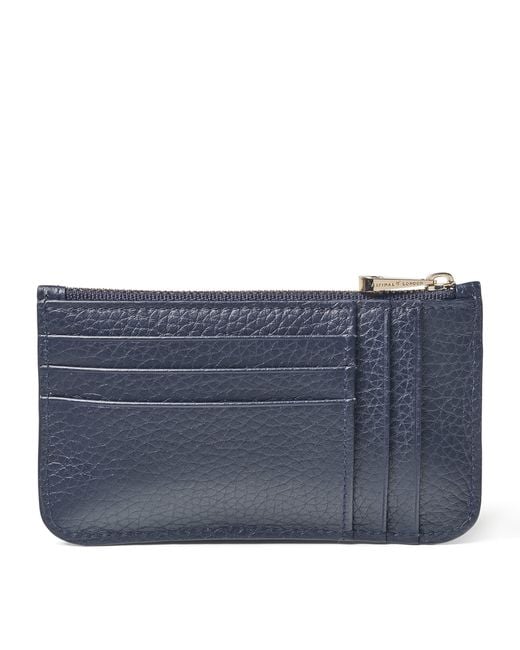 Aspinal Blue Leather Ella Card Holder