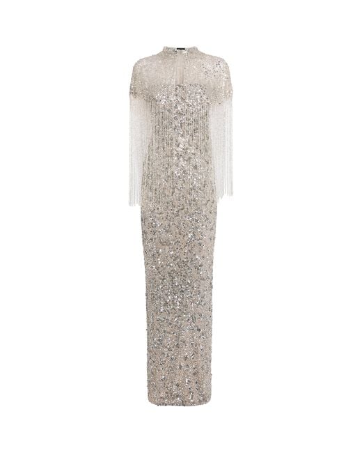 Jenny Packham White Embellished Sirocco Gown And Cape