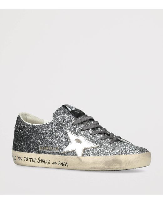 Golden Goose Deluxe Brand Brown Glitter Super-Star Sneakers