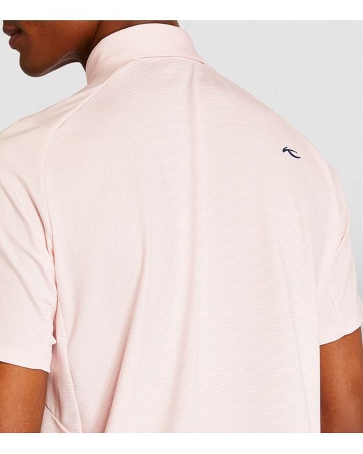 Kjus Pink Striped Core Soren Polo Shirt for men