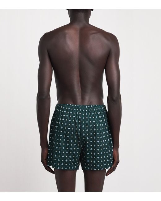 Hanro Green Cotton Boxer Shorts for men