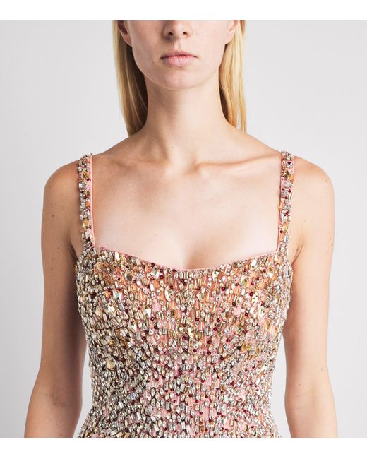 Jenny Packham Red Embellished Nima Mini Dress