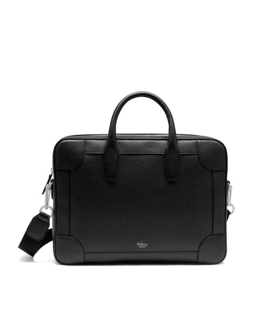 Mulberry Black Leather Belgrave Briefcase for men