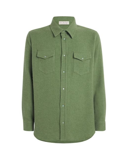 God's True Cashmere Green Cashmere And Emerald Willow Shirt for men