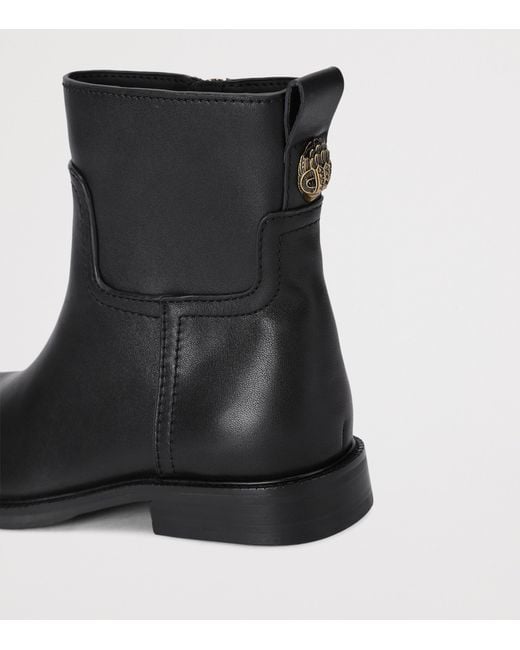 Kurt Geiger Black Leather Sloane Ankle Boots