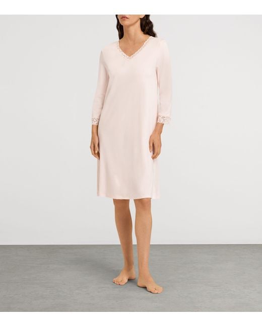 Hanro Pink Cotton Moments Nightdress