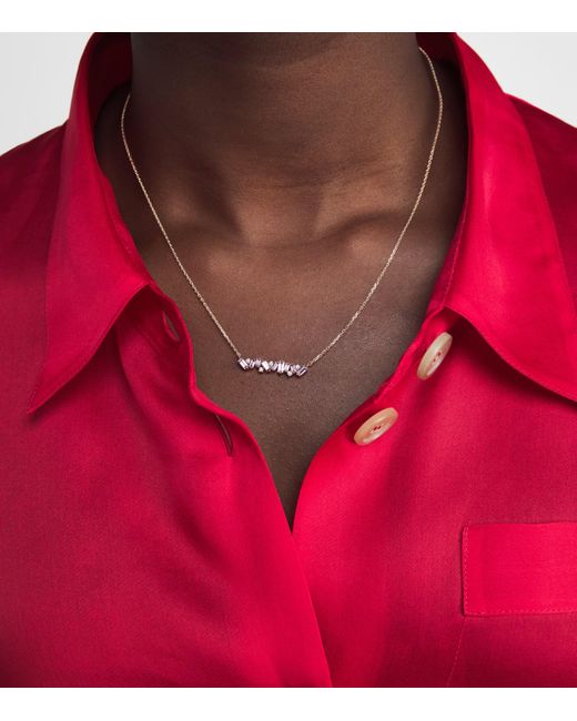 Suzanne Kalan Pink Diamond And Sapphire Frenzy Bar Necklace