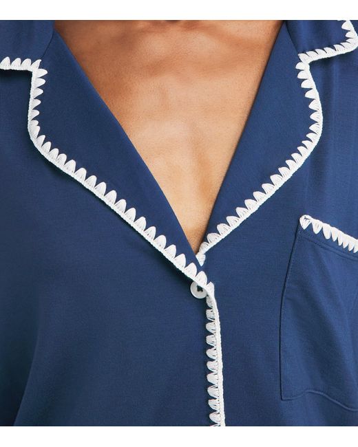 Eberjey Blue Long-Sleeve Frida Pyjama Set