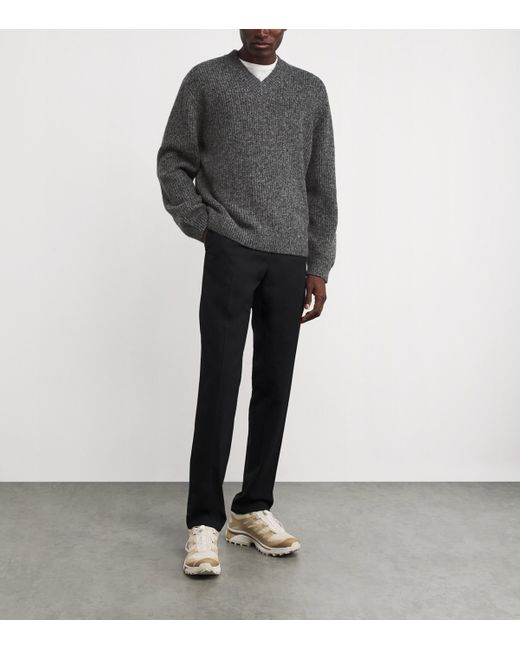 J.Lindeberg Gray Wool-Blend Vitor Sweater for men