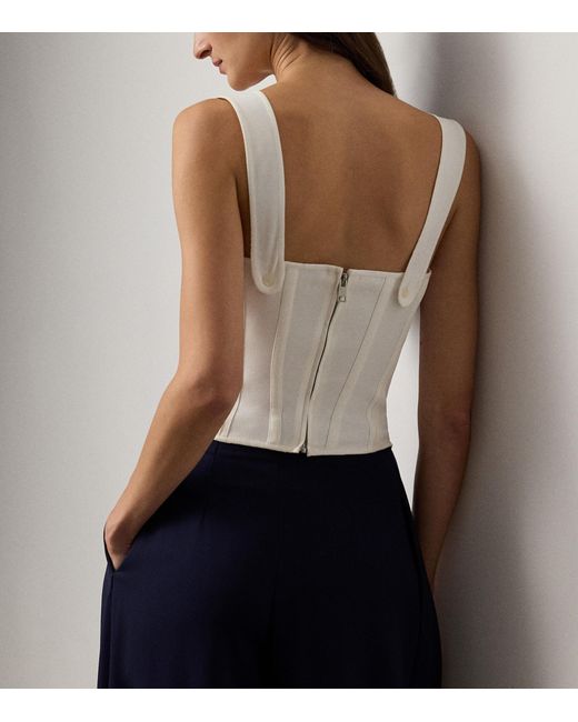 Ralph Lauren White Cotton-Blend Kat Corset Top