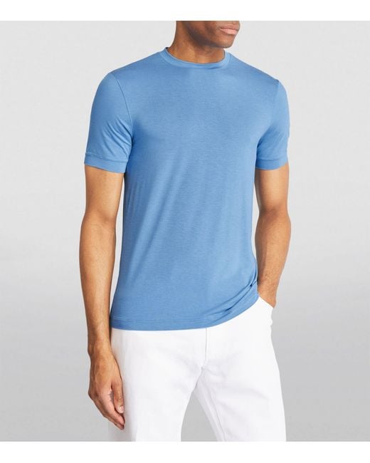 Giorgio Armani Blue Crew-neck T-shirt for men