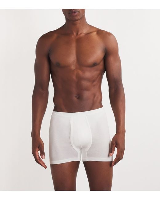 Hanro White Mercerised Cotton Trunks for men