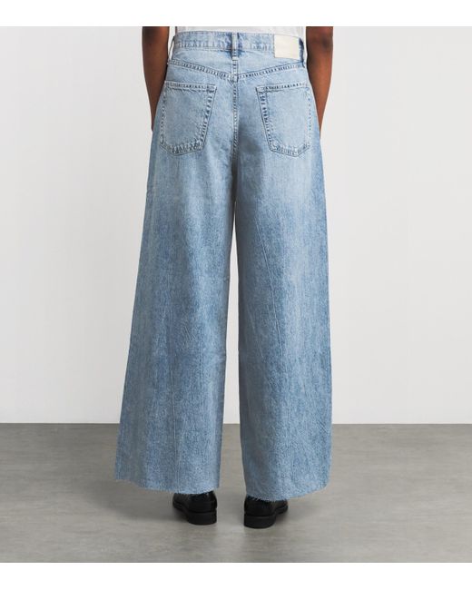 Rag & Bone Blue Featherweight Sofie High-Rise Wide-Leg Jeans