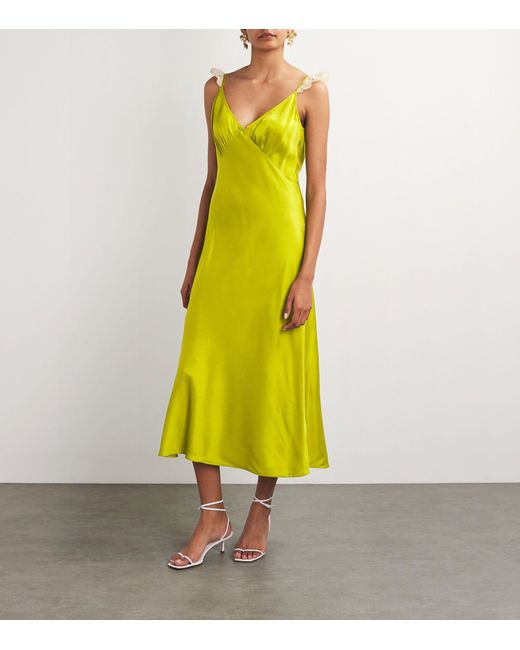doen yellow silk dress NEW DOEN Gwendolyn Dress Bright Yellow Size XS $450