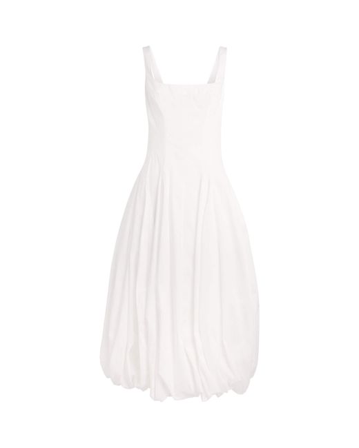 Jonathan Simkhai White Cotton Bubble-Hem Hally Midi Dress