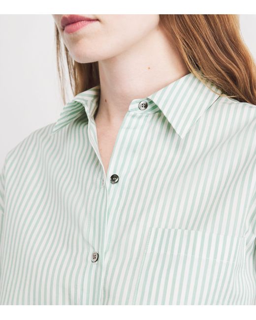 Leset Blue Cotton-Blend Stripe Yoshi Shirt