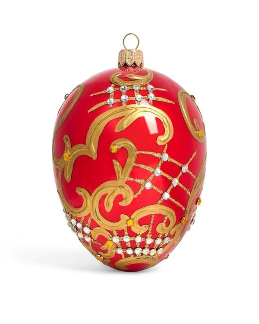 Harrods Red Embellished Egg Tree Decoration