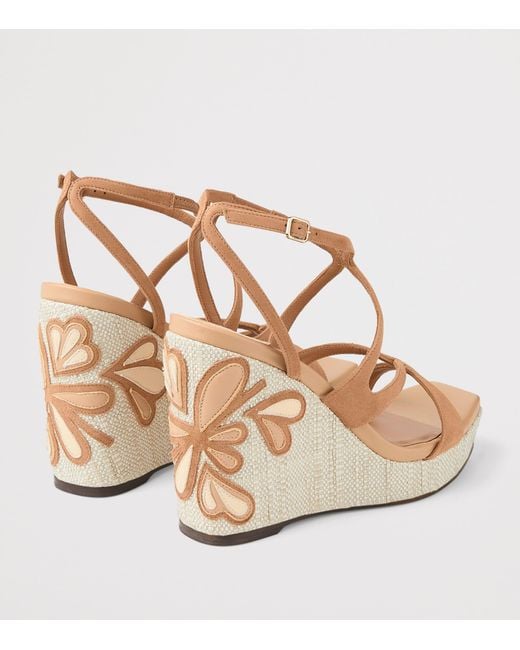 Jimmy Choo Metallic Ayla 110 Suede Wedge Sandals